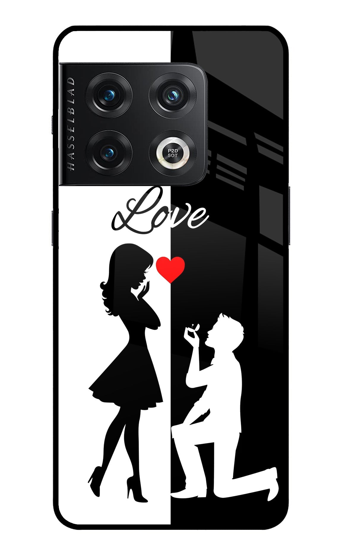 Love Propose Black And White OnePlus 10 Pro 5G Glass Case