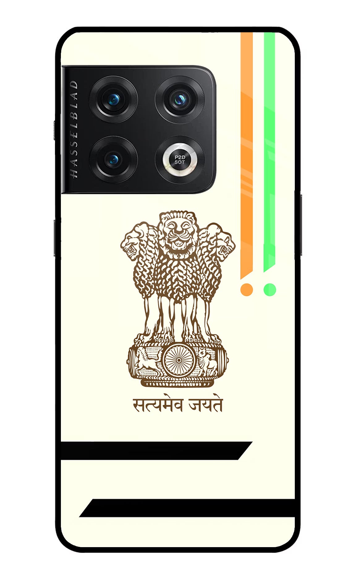 Satyamev Jayate Brown Logo OnePlus 10 Pro 5G Glass Case Back Cover by Casekaro