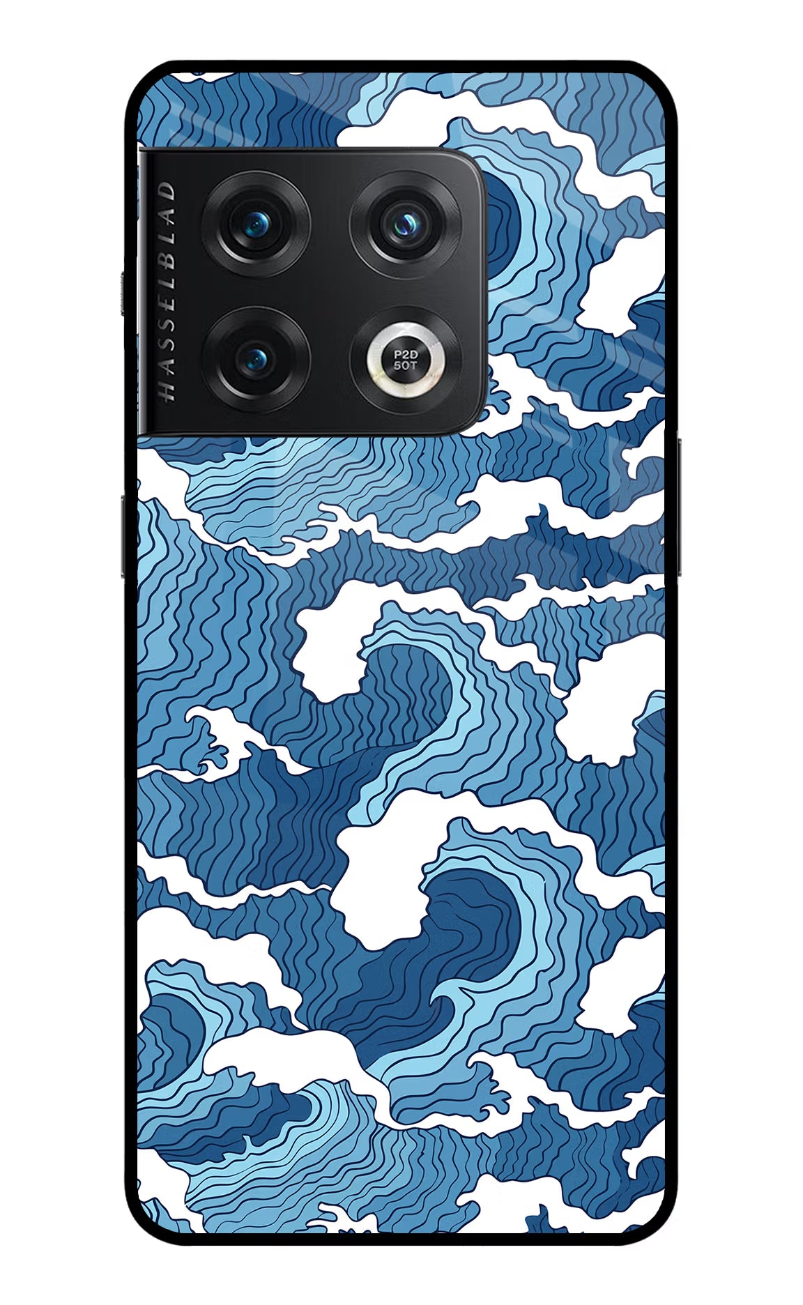 Blue Waves OnePlus 10 Pro 5G Glass Case Back Cover by Casekaro