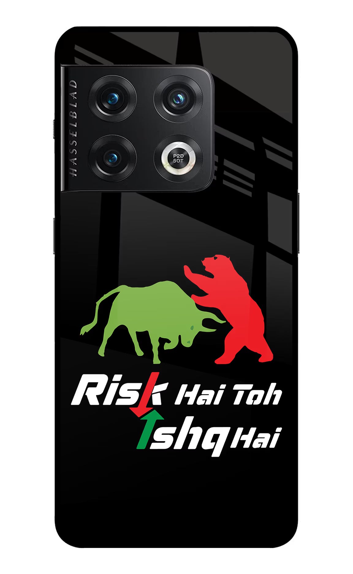 Risk Hai Toh Ishq Hai OnePlus 10 Pro 5G Glass Case Back Cover by Casekaro