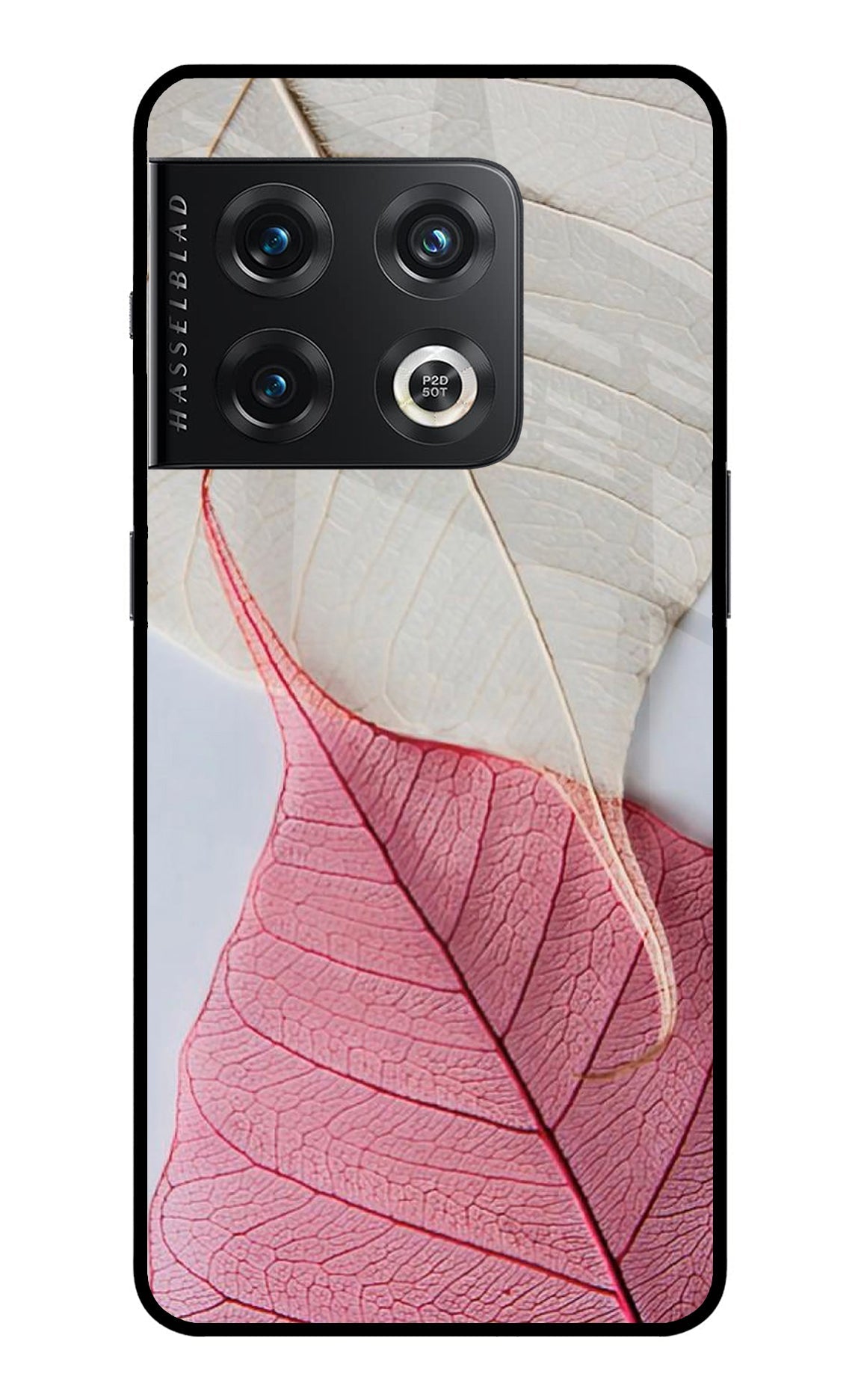 White Pink Leaf OnePlus 10 Pro 5G Back Cover