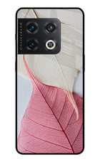 White Pink Leaf OnePlus 10 Pro 5G Glass Case