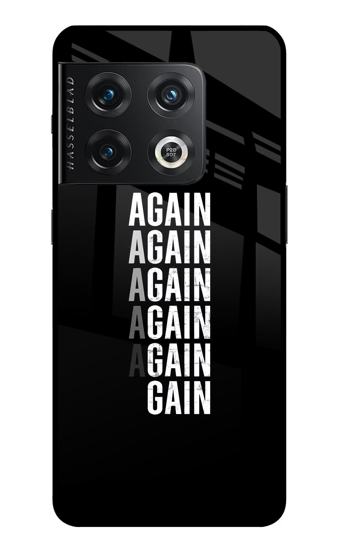 Again Again Gain OnePlus 10 Pro 5G Glass Case Back Cover by Casekaro