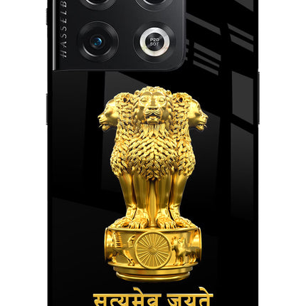 Satyamev Jayate Golden OnePlus 10 Pro 5G Glass Case
