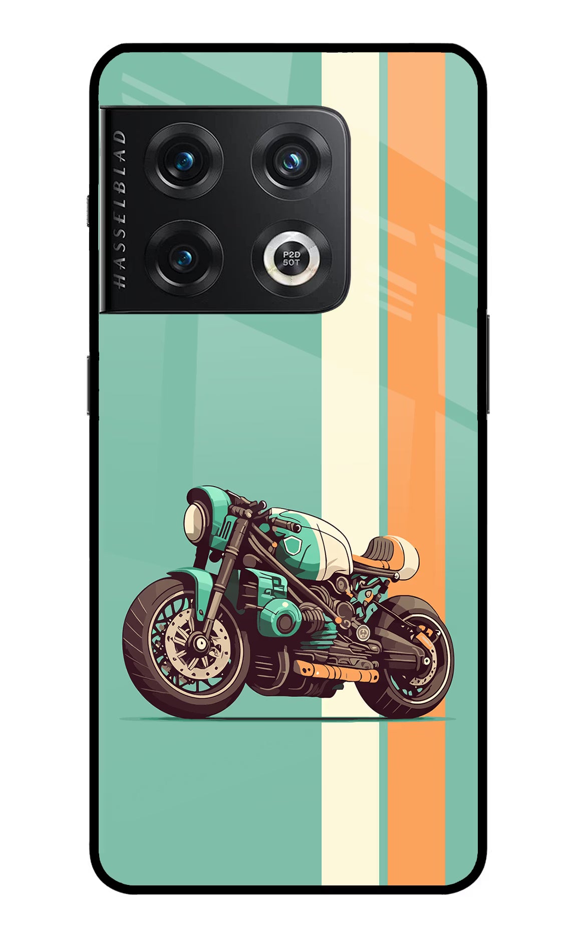 Striped Moto Drift OnePlus 10 Pro 5G Glass Case Back Cover by Casekaro