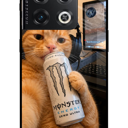 Gamer Cat Energy OnePlus 10 Pro 5G Glass Case
