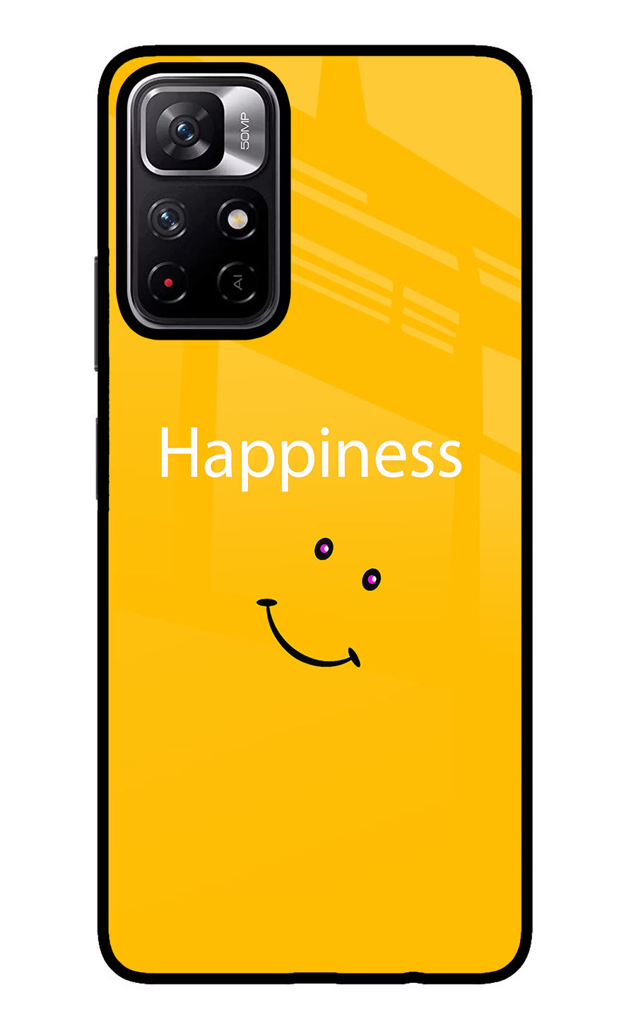 Happiness With Smiley Poco M4 Pro 5G Back Cover, Glass case