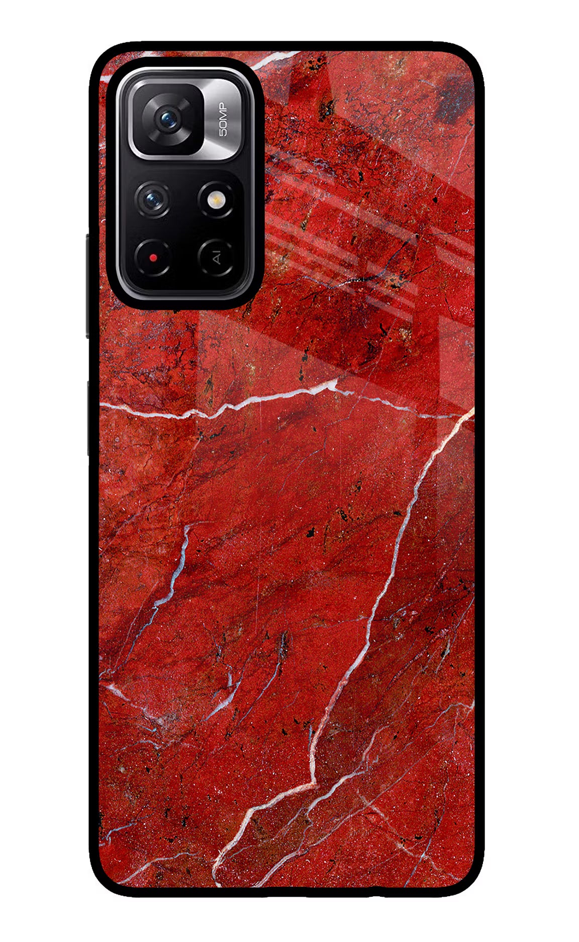 Red Marble Design Poco M4 Pro 5G Glass Case