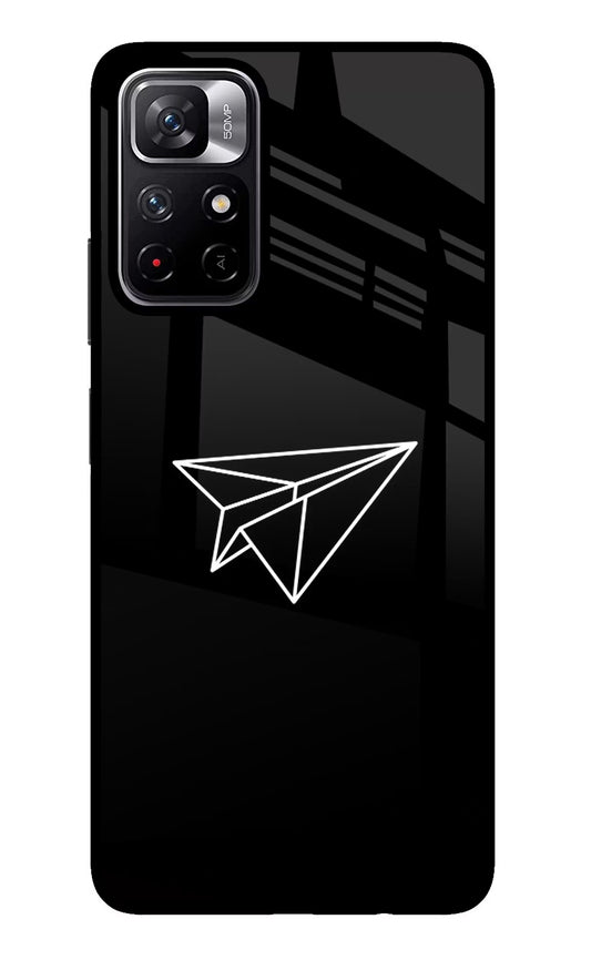 Paper Plane White Poco M4 Pro 5G Glass Case