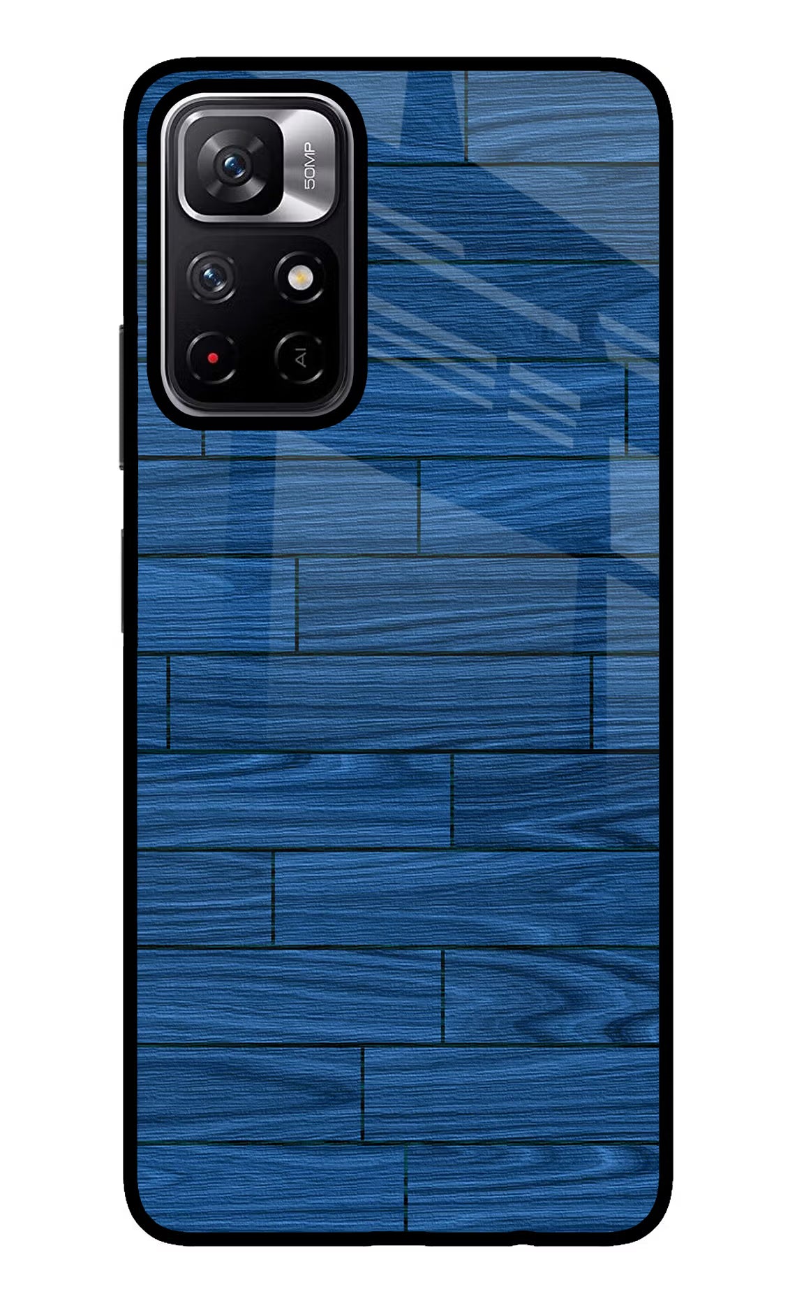 Wooden Texture Poco M4 Pro 5G Glass Case Back Cover by Casekaro