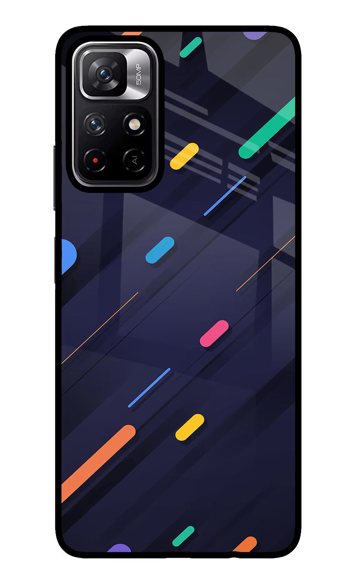 Abstract Design Poco M4 Pro 5G Glass Case Back Cover by Casekaro