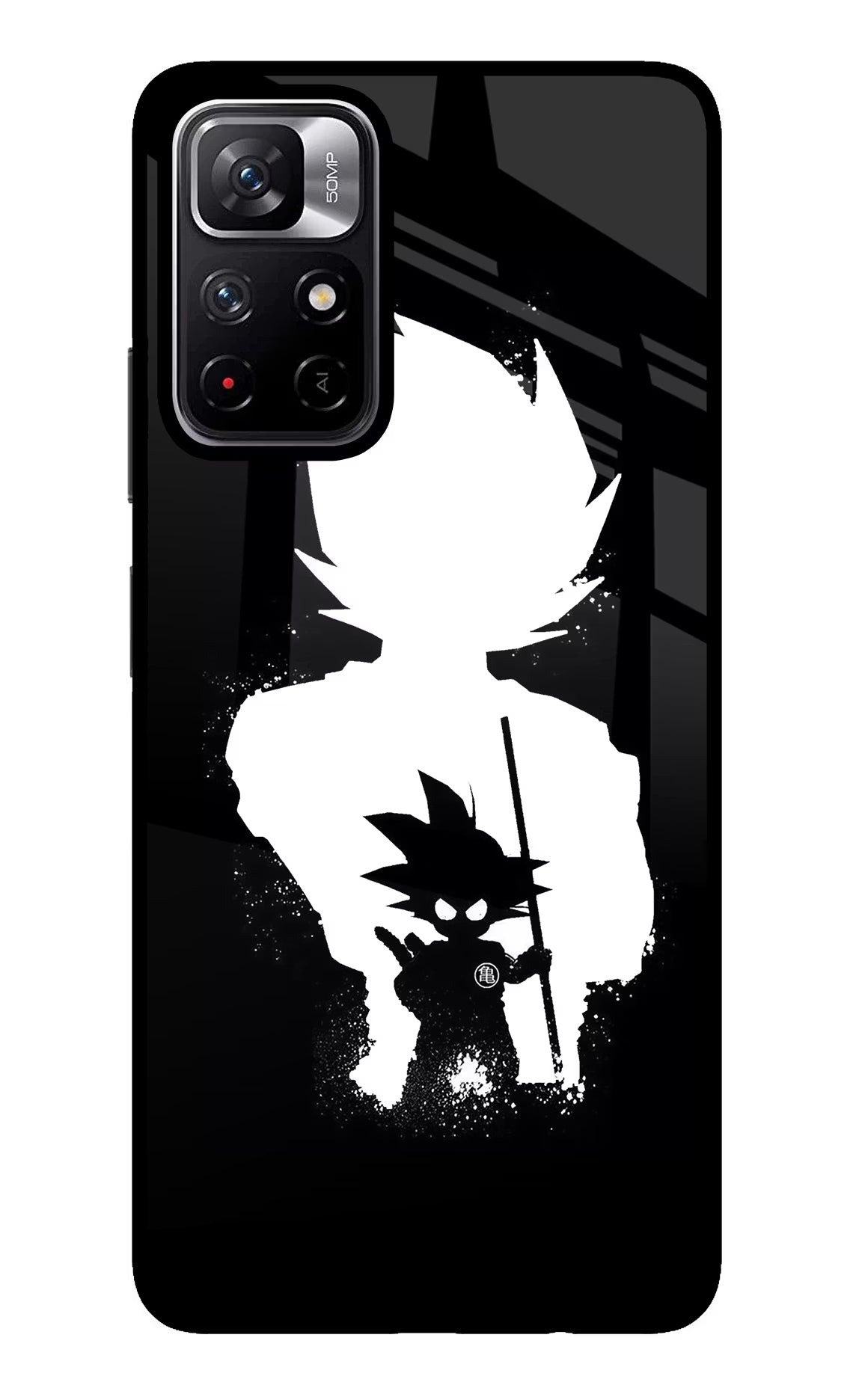 Goku Shadow Poco M4 Pro 5G Glass Case Back Cover by Casekaro