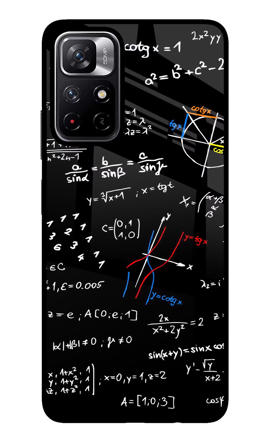Mathematics Formula Poco M4 Pro 5G Glass Case Back Cover by Casekaro
