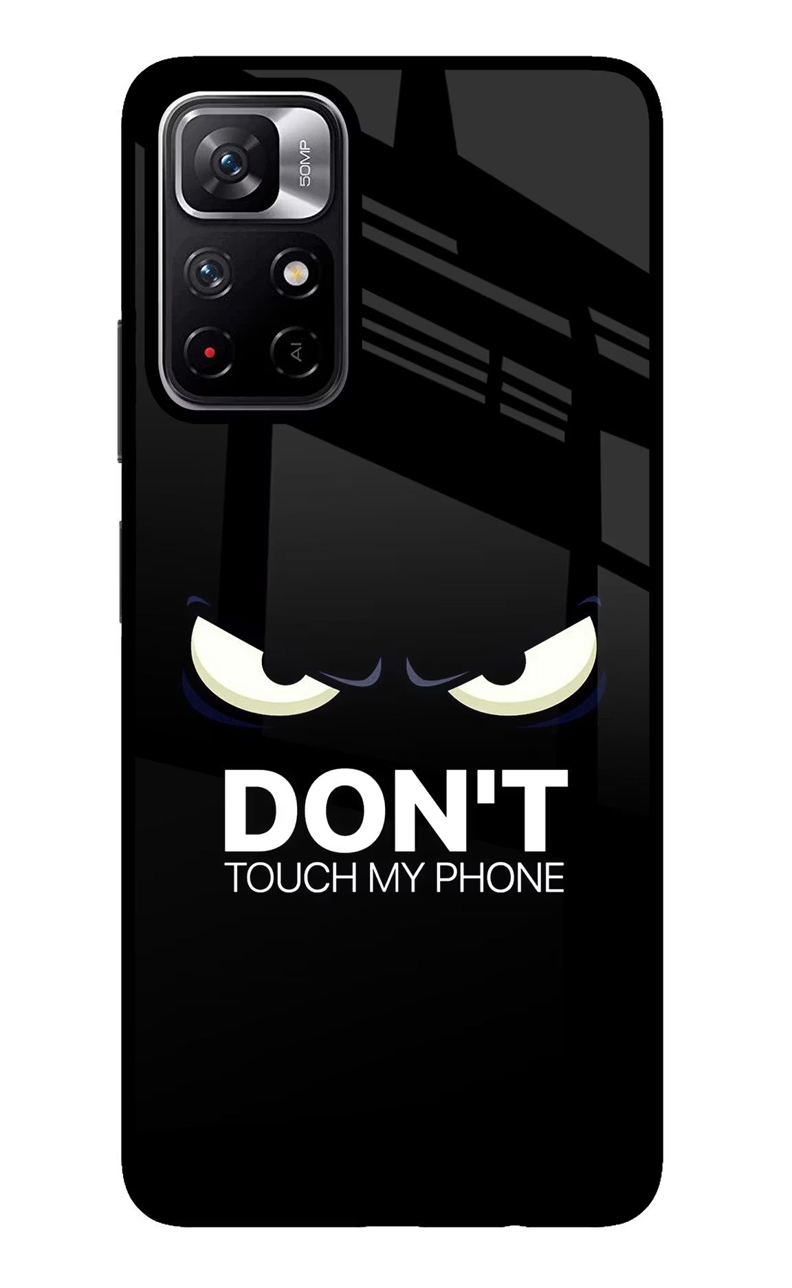 Don'T Touch My Phone Poco M4 Pro 5G Glass Case Back Cover by Casekaro