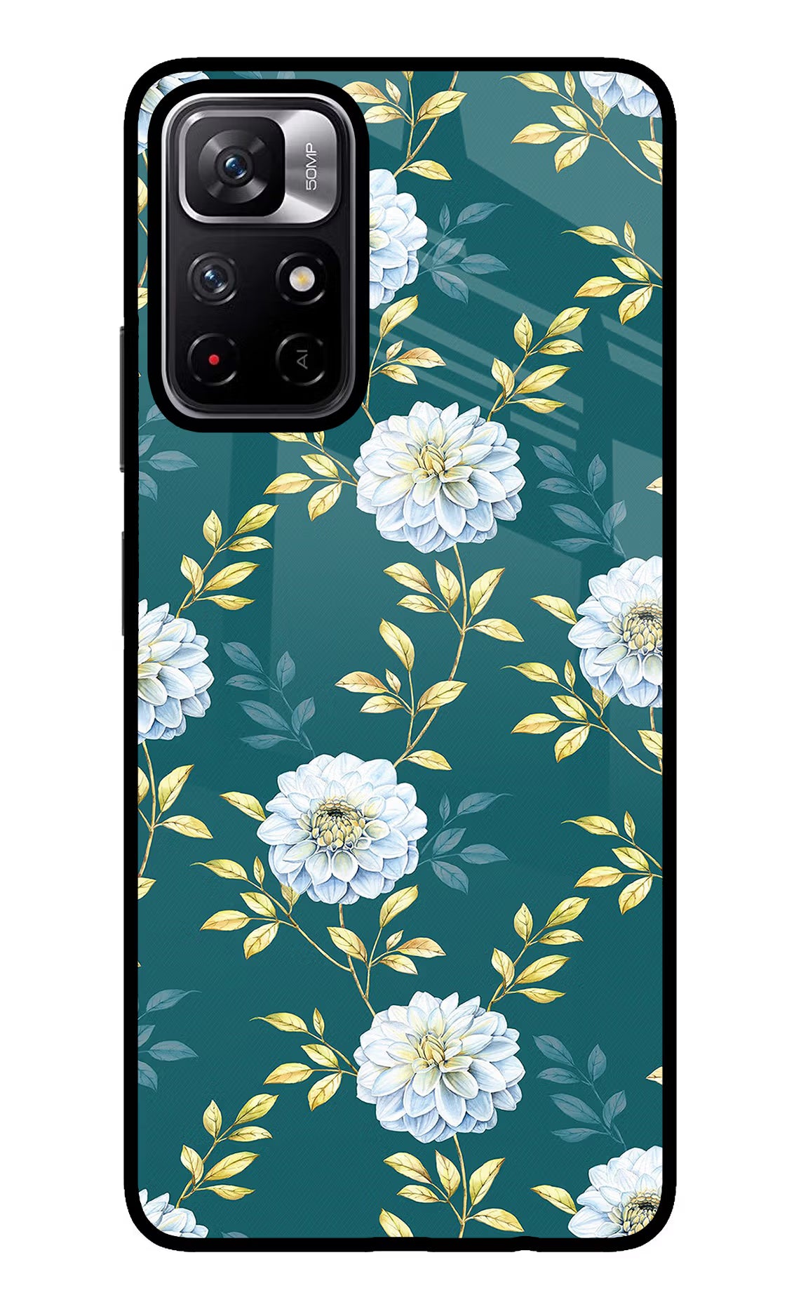 Flowers Poco M4 Pro 5G Glass Case Back Cover by Casekaro