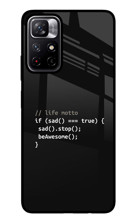 Life Motto Code Poco M4 Pro 5G Glass Case