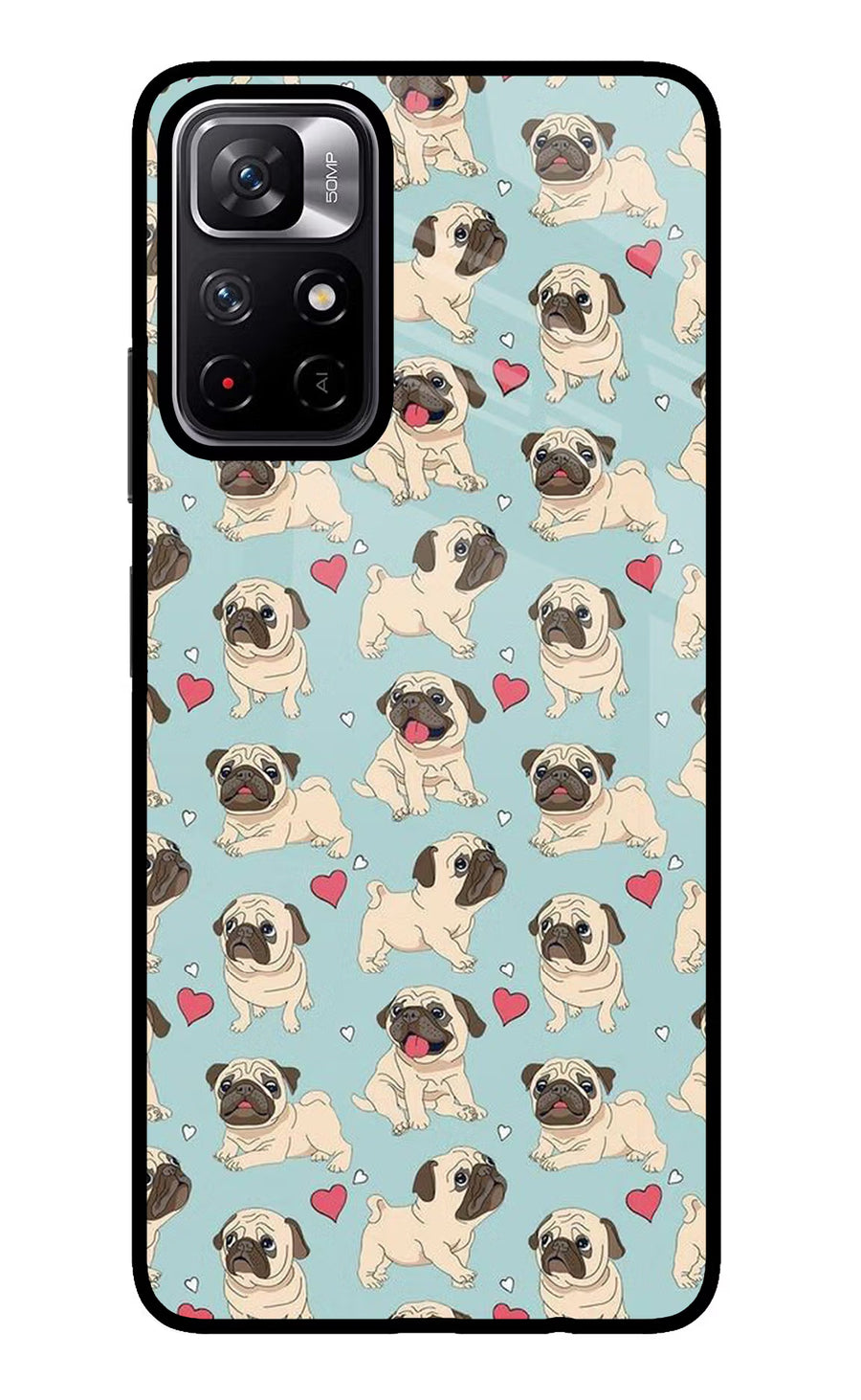 Pug Dog Poco M4 Pro 5G Back Cover, Glass case