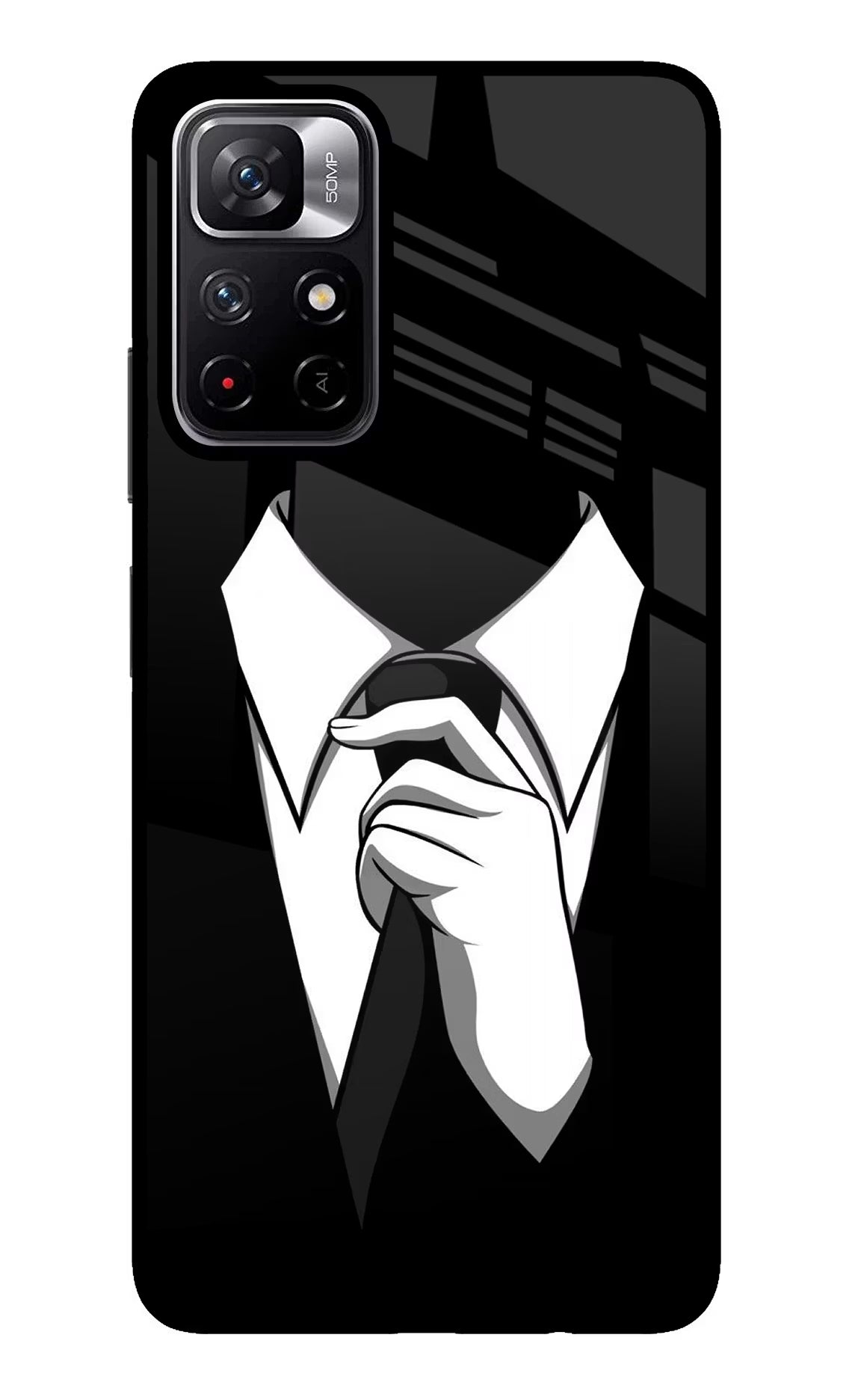Black Tie Poco M4 Pro 5G Glass Case