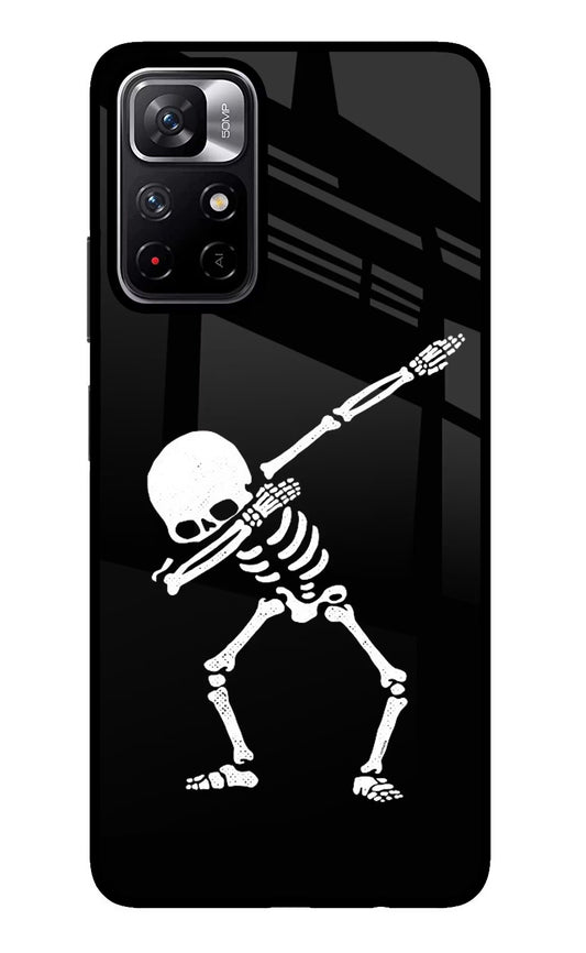 Dabbing Skeleton Art Poco M4 Pro 5G Glass Case