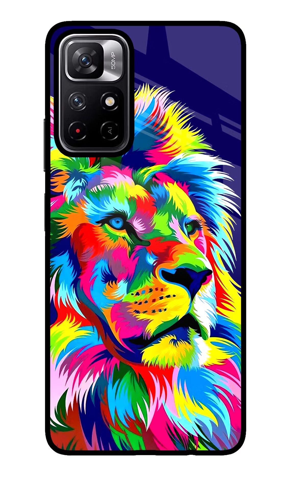 Vector Art Lion Poco M4 Pro 5G Glass Case