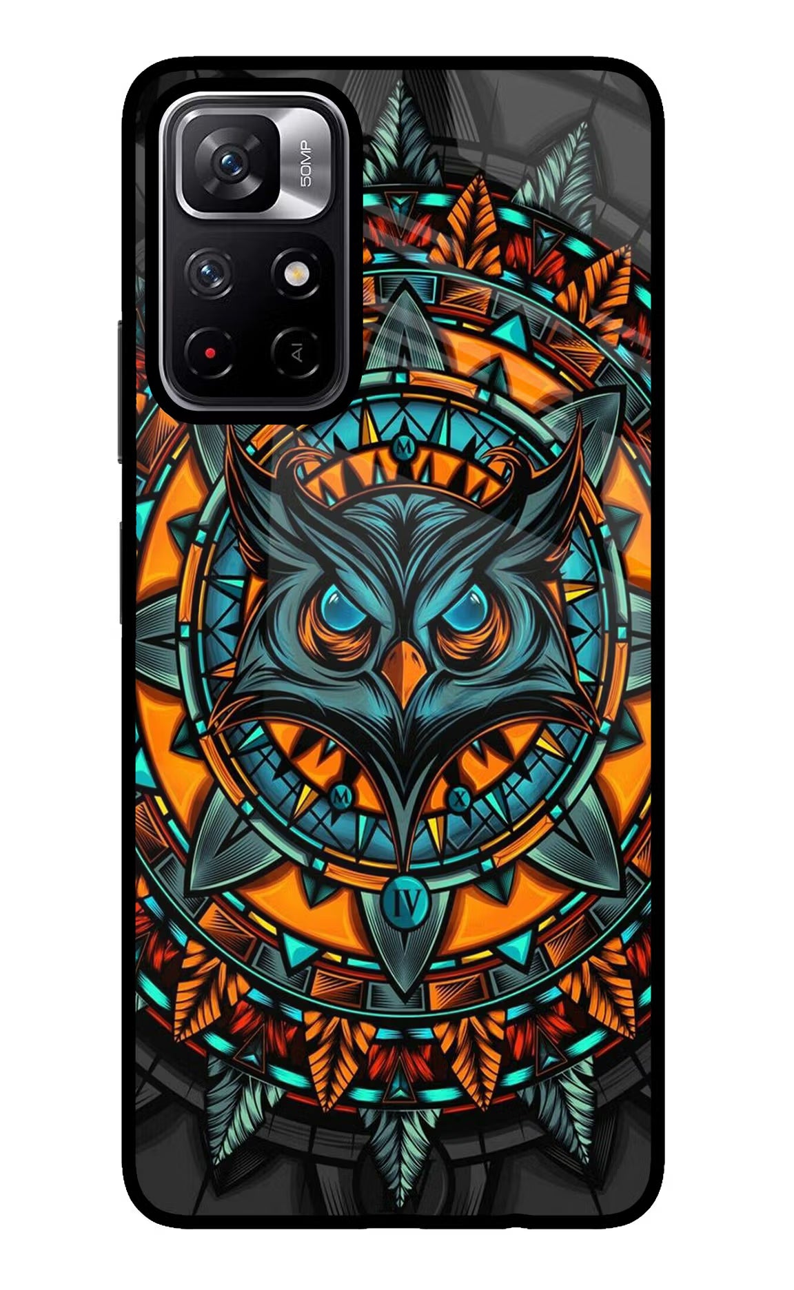 Angry Owl Art Poco M4 Pro 5G Glass Case