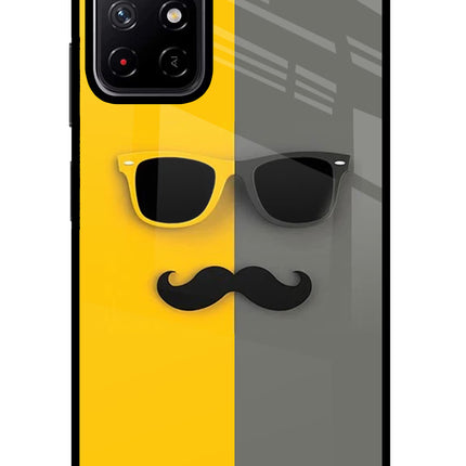 Sunglasses with Mustache Poco M4 Pro 5G Glass Case