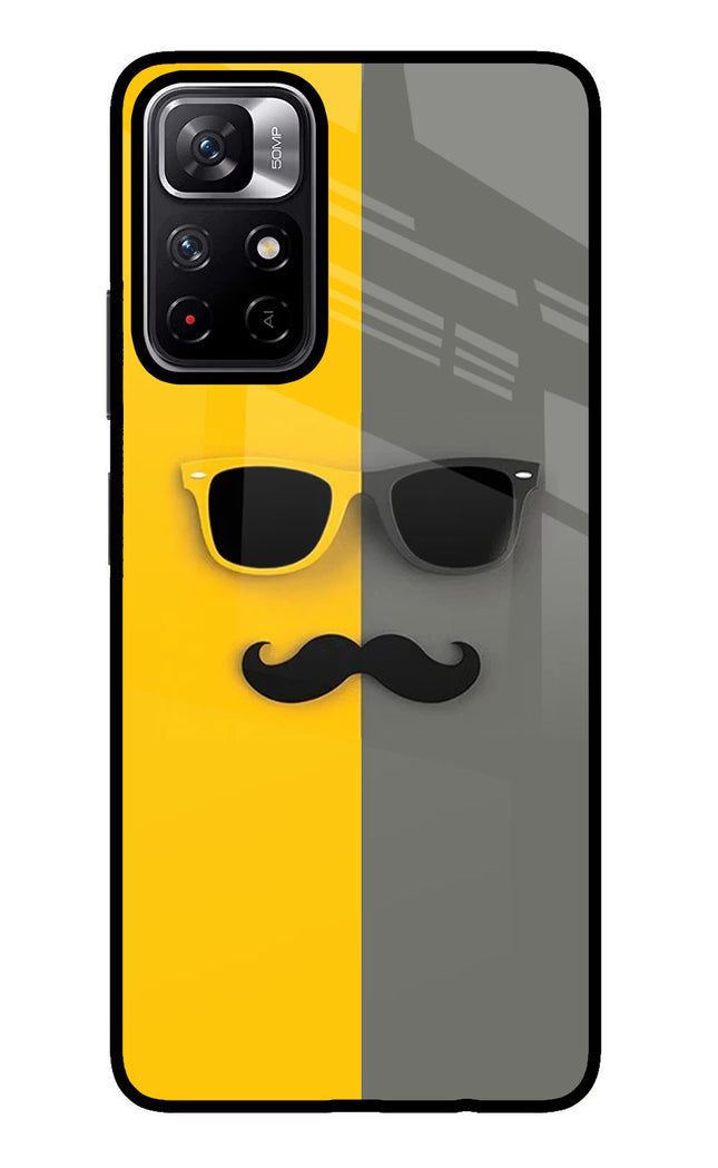 Sunglasses with Mustache Poco M4 Pro 5G Glass Case
