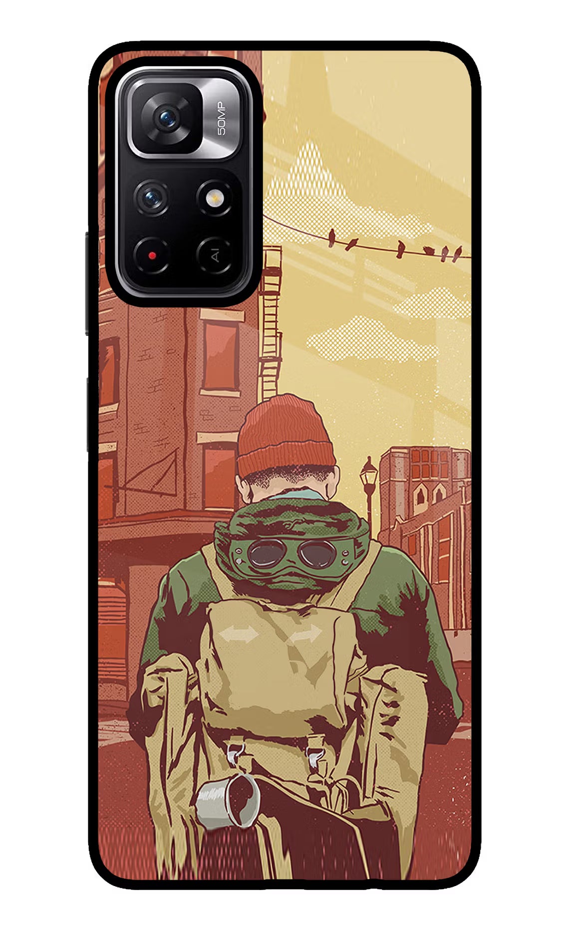 Adventurous Poco M4 Pro 5G Glass Case Back Cover by Casekaro