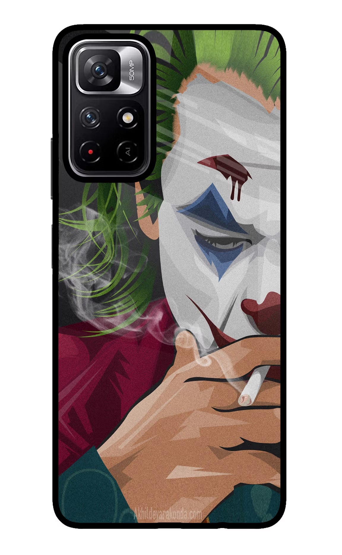Joker Smoking Poco M4 Pro 5G Glass Case Back Cover by Casekaro