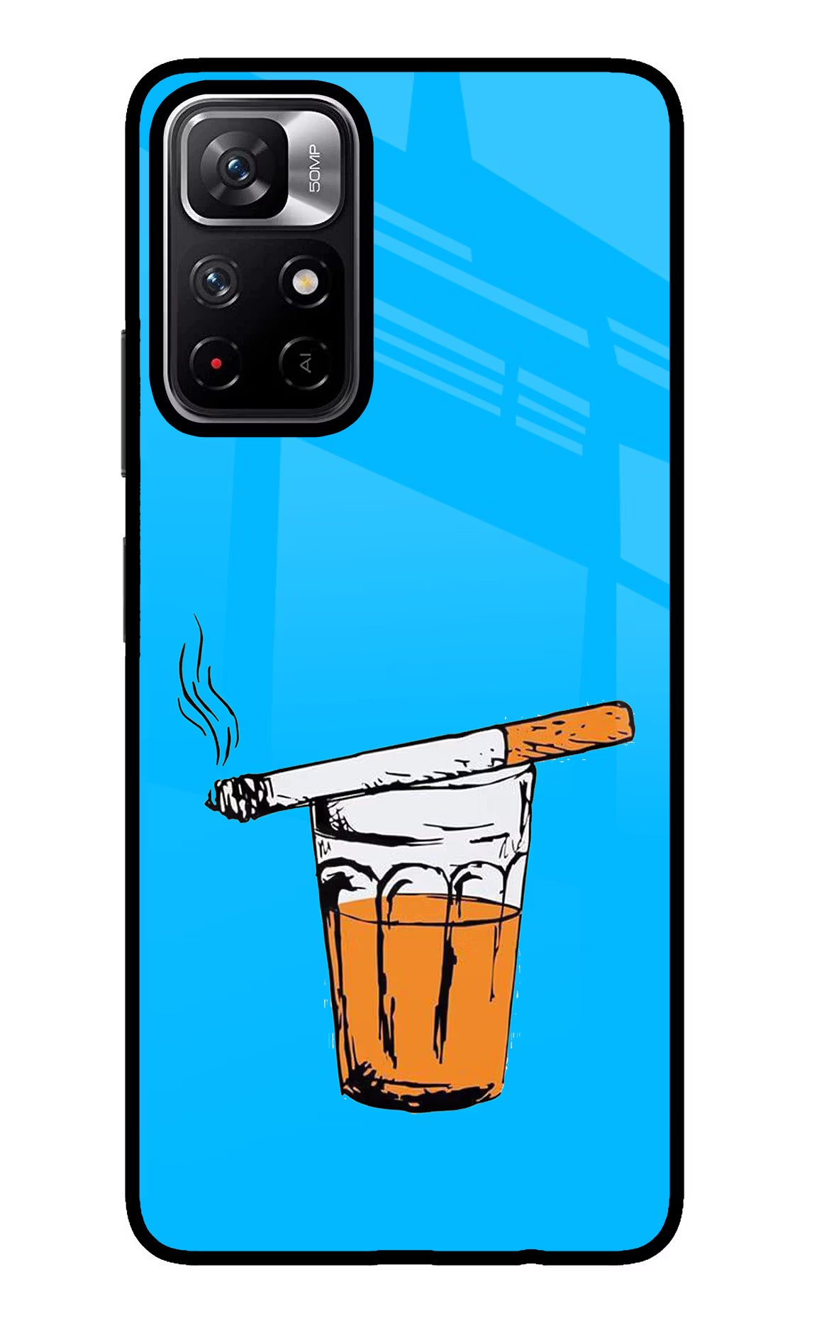 Chai Sutta Poco M4 Pro 5G Glass Case Back Cover by Casekaro