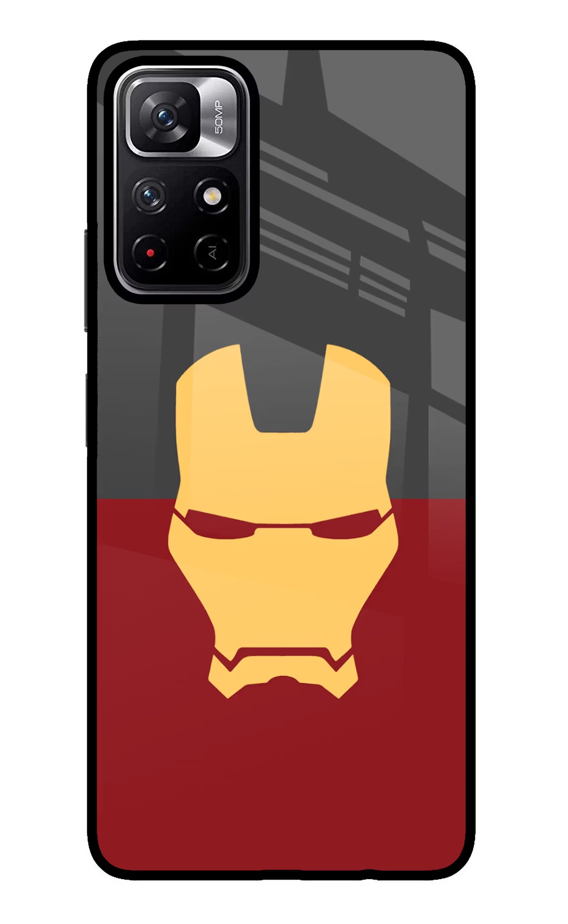 Ironman Poco M4 Pro 5G Glass Case Back Cover by Casekaro