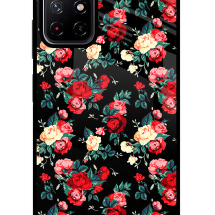 Rose Pattern Poco M4 Pro 5G Glass Case