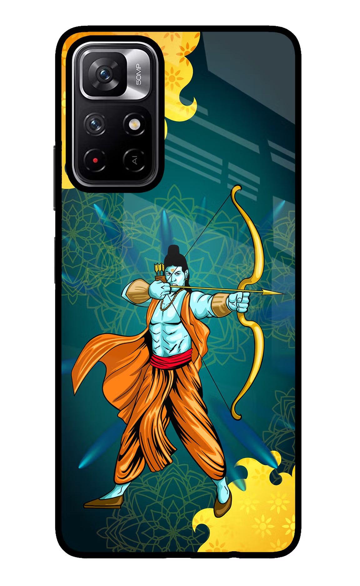 Lord Ram - 6 Poco M4 Pro 5G Glass Case Back Cover by Casekaro