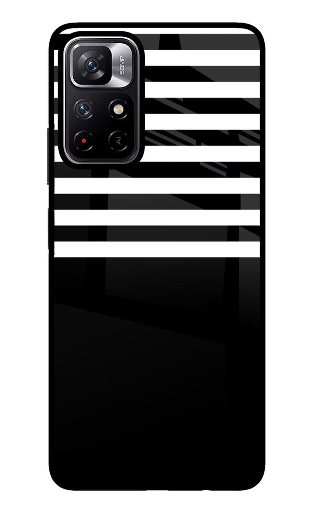 Black and White Print Poco M4 Pro 5G Glass Case