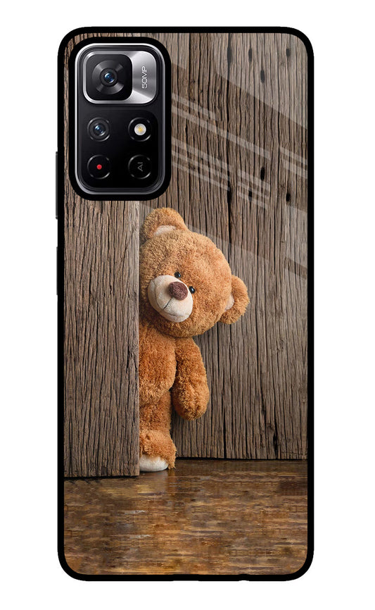 Teddy Wooden Poco M4 Pro 5G Glass Case