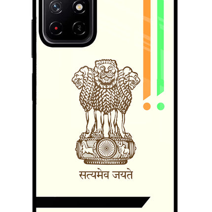 Satyamev Jayate Brown Logo Poco M4 Pro 5G Glass Case