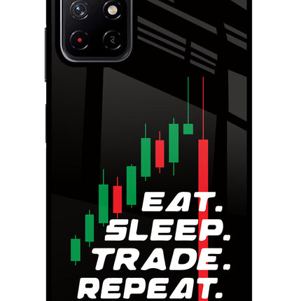 Eat Sleep Trade Repeat Poco M4 Pro 5G Glass Case