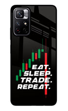 Eat Sleep Trade Repeat Poco M4 Pro 5G Glass Case