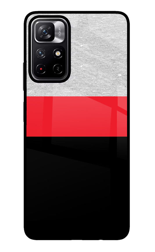 Tri Color Pattern Poco M4 Pro 5G Glass Case