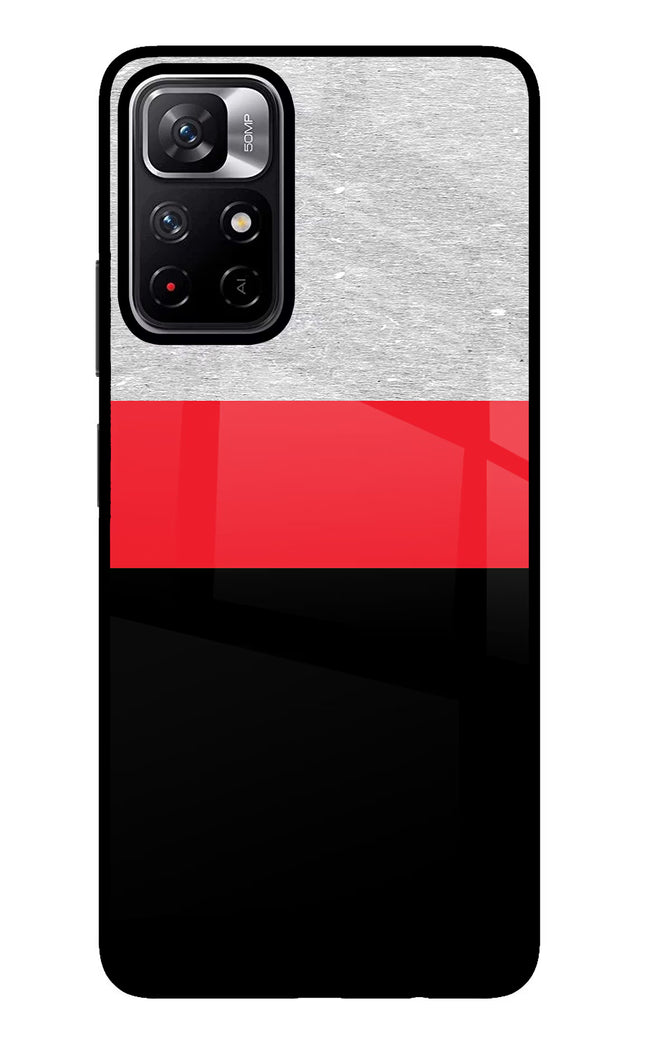 Tri Color Pattern Poco M4 Pro 5G Glass Case