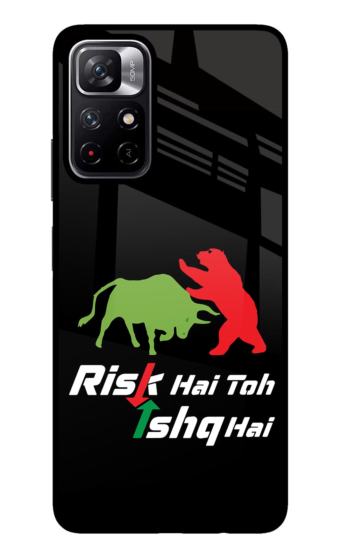 Risk Hai Toh Ishq Hai Poco M4 Pro 5G Glass Case Back Cover by Casekaro
