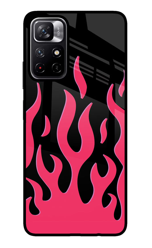 Fire Flames Poco M4 Pro 5G Glass Case