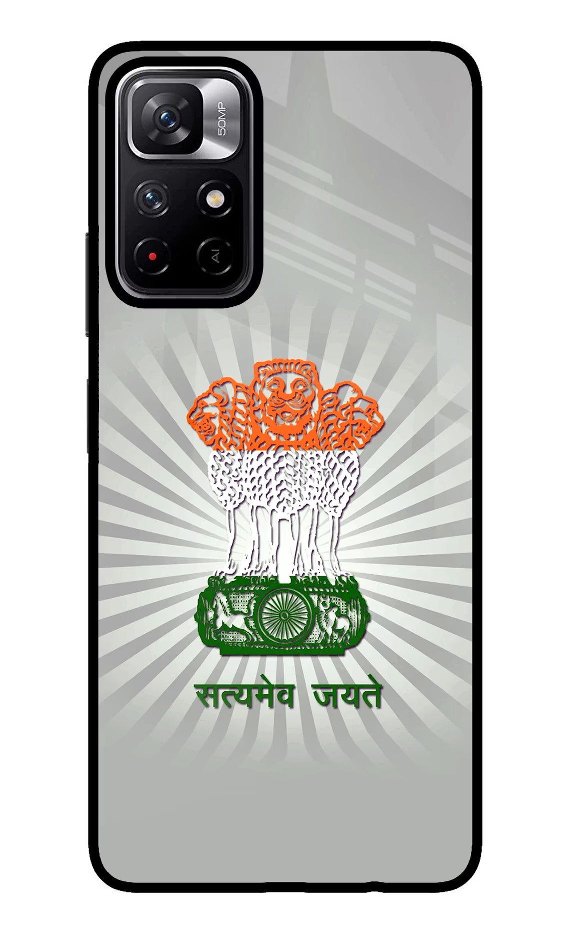 Satyamev Jayate Art Poco M4 Pro 5G Glass Case Back Cover by Casekaro