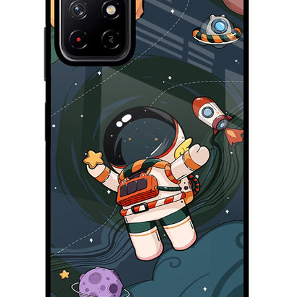 Cartoon Astronaut Poco M4 Pro 5G Glass Case