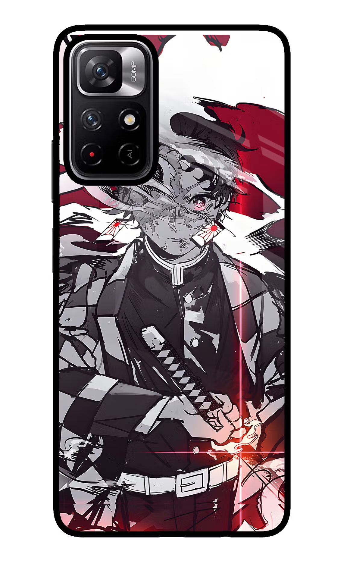 Demon Slayer Poco M4 Pro 5G Glass Case Back Cover by Casekaro