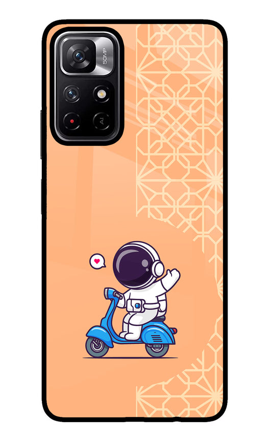 Cute Astronaut Riding Poco M4 Pro 5G Glass Case