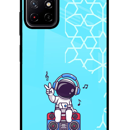 Cute Astronaut Chilling Poco M4 Pro 5G Glass Case