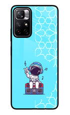 Cute Astronaut Chilling Poco M4 Pro 5G Glass Case