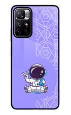 Cute Astronaut Chilling Poco M4 Pro 5G Glass Case