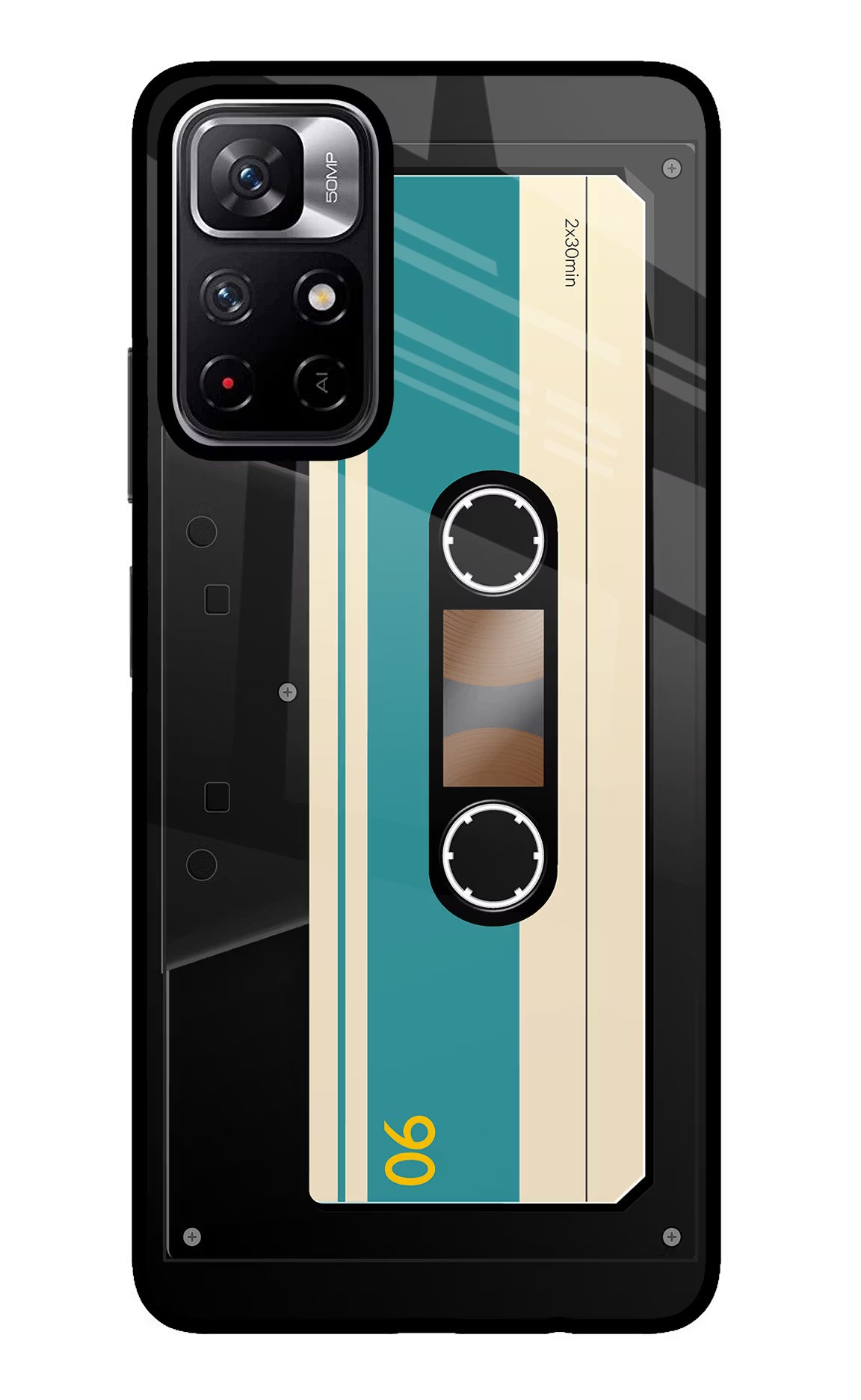 Cassette Poco M4 Pro 5G Glass Case Back Cover by Casekaro